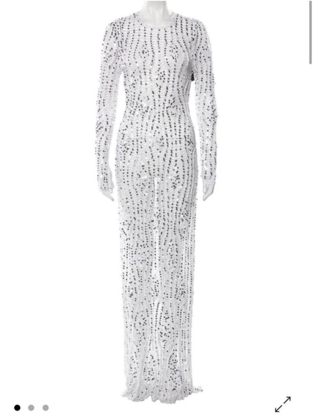 Retrofete Sheer Crochet Maxi Dress in White - Picture 5 of 8